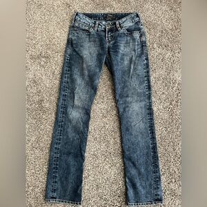 Silver Berkley Dark Wash Low Rise Straight Jeans